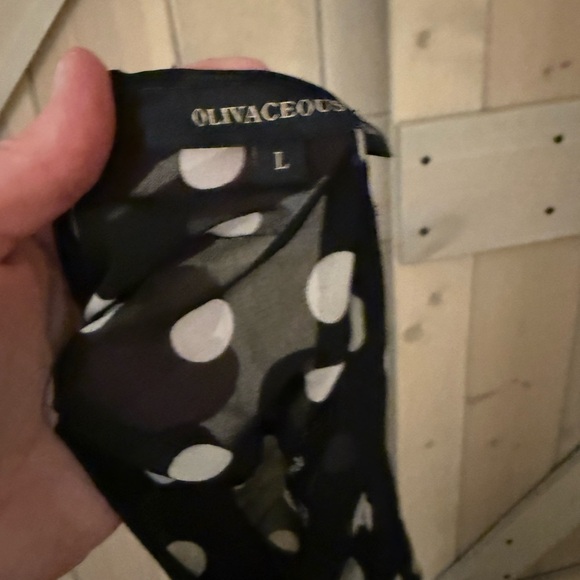 LIKE NEW Olivaceous Black Polka Dot Midi Dress - Picture 4 of 11